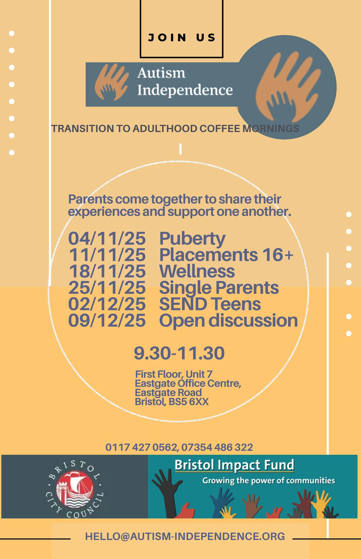 Transition to Adulthood Coffee Morning- Single Parents