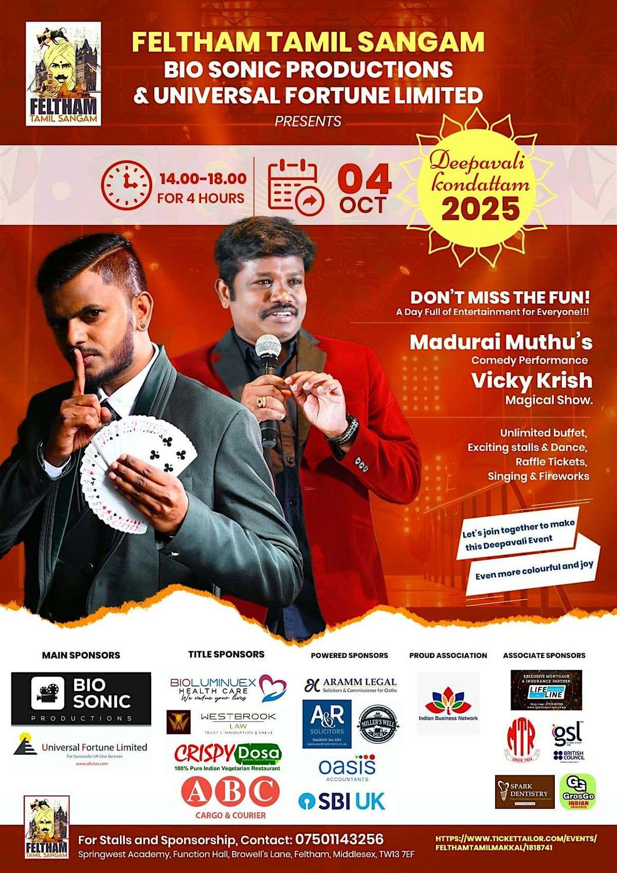 Feltham Tamil Sangam Deepavali Kondattam 2025