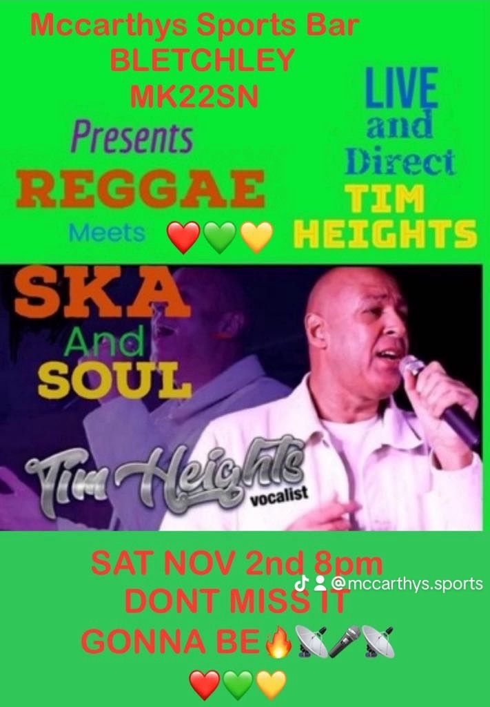 Tim Heights Live in Concert McCarthy's Sports Bar, Bletchley, EN