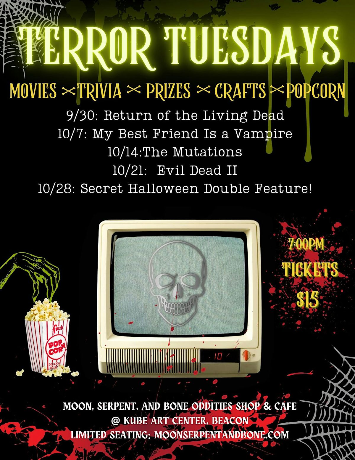 TERROR TUESDAY MOVIE NIGHT - Secret Halloween-themed Double Feature!