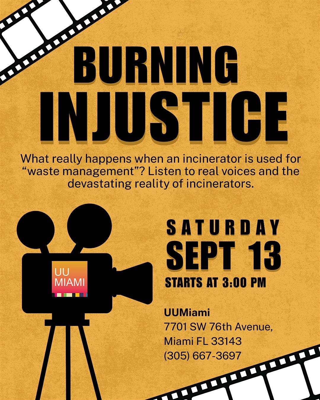 Burning Injustice: Screening + Discussion