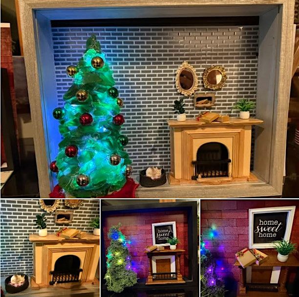 Christmas Windows with Fireplace