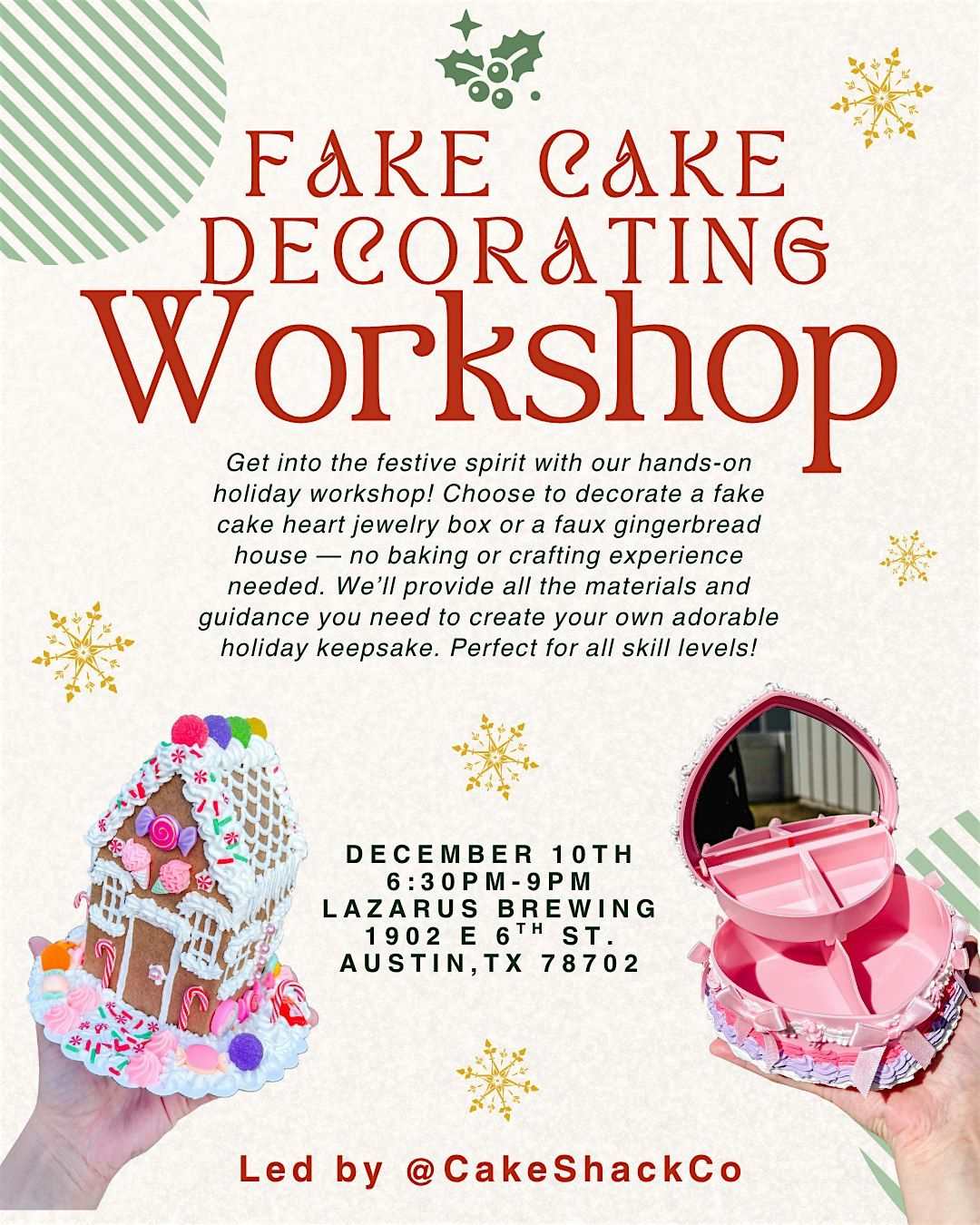 Holiday Fake Cake Decorating Workshop