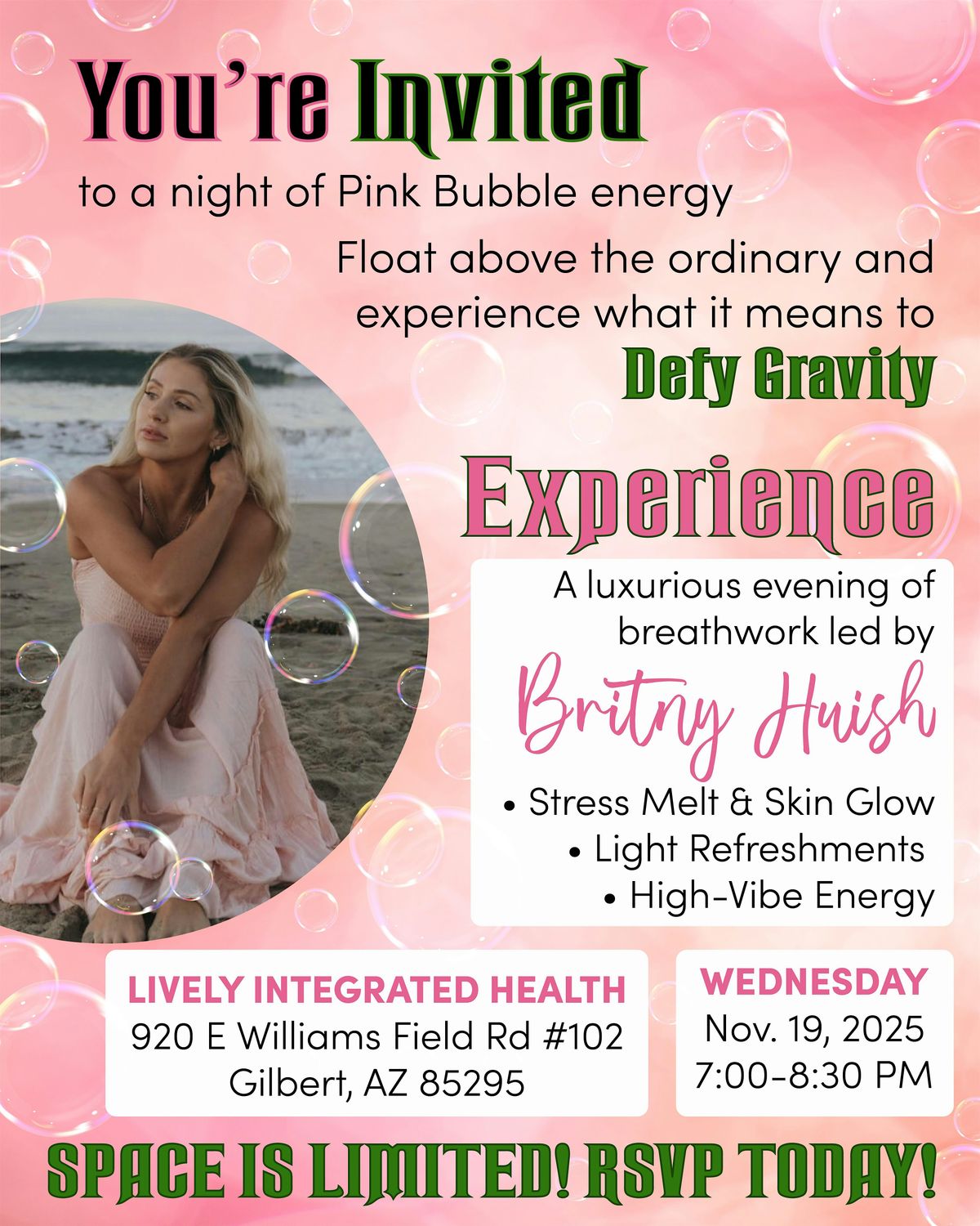 Pink Bubble Energy and Breathwork with Britny Huish