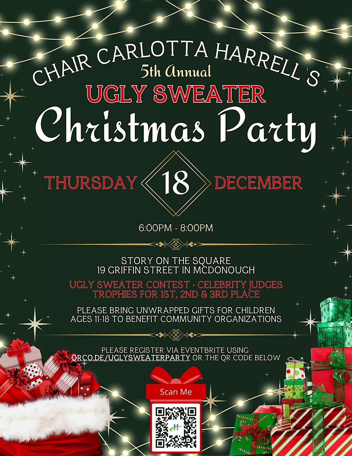 Chair Carlotta Harrell's 5th Annual Ugly Sweater Christmas party