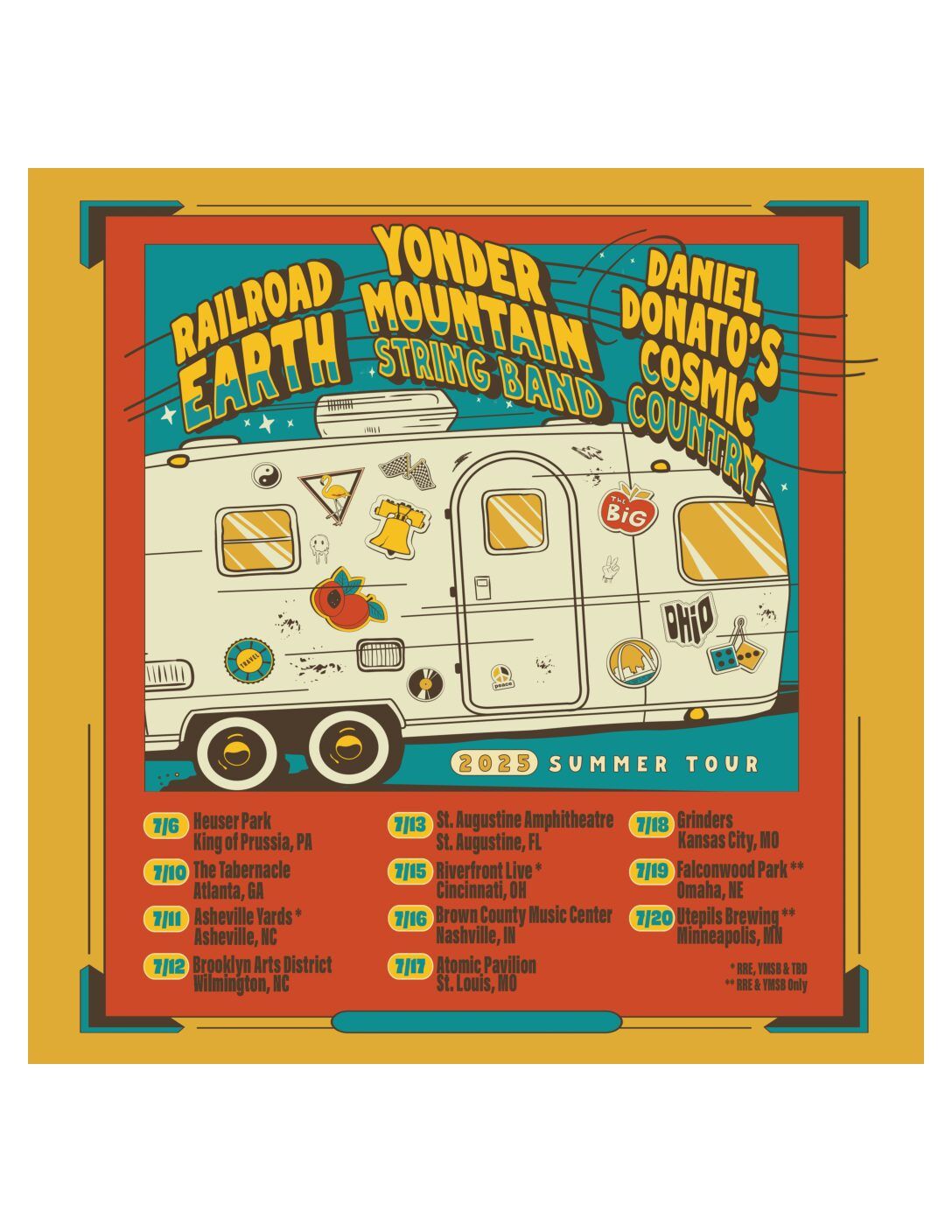 Railroad Earth Yonder Mountain String Band & Daniel Donato's Cosmic Country