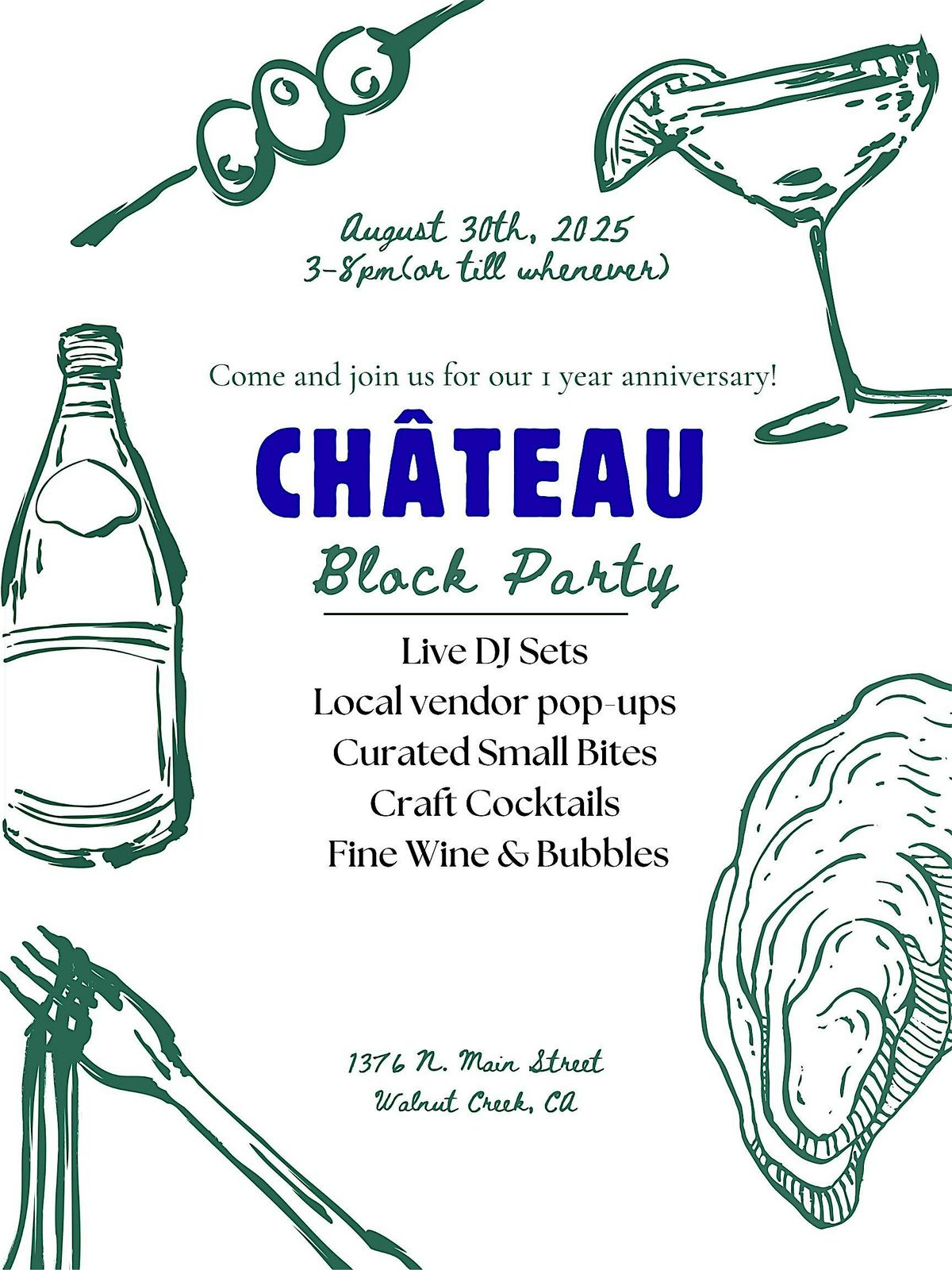 Ch\u00e2teau's 1 Year Block Party Celebration!