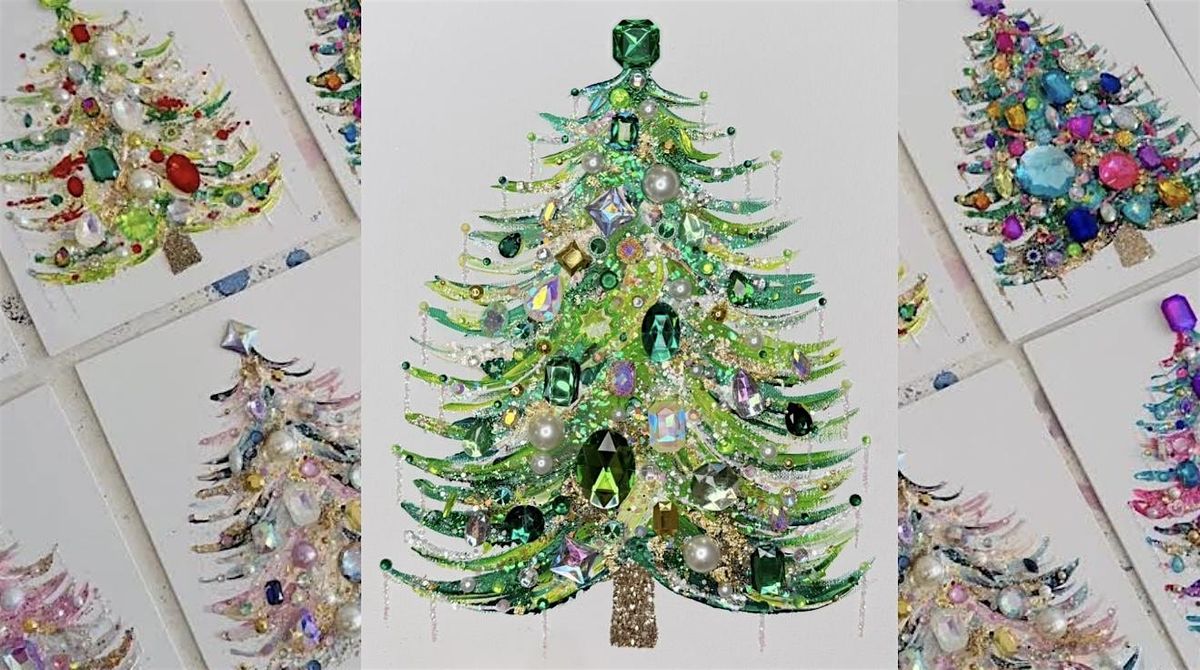Bedazzled Christmas Tree Sip & Paint