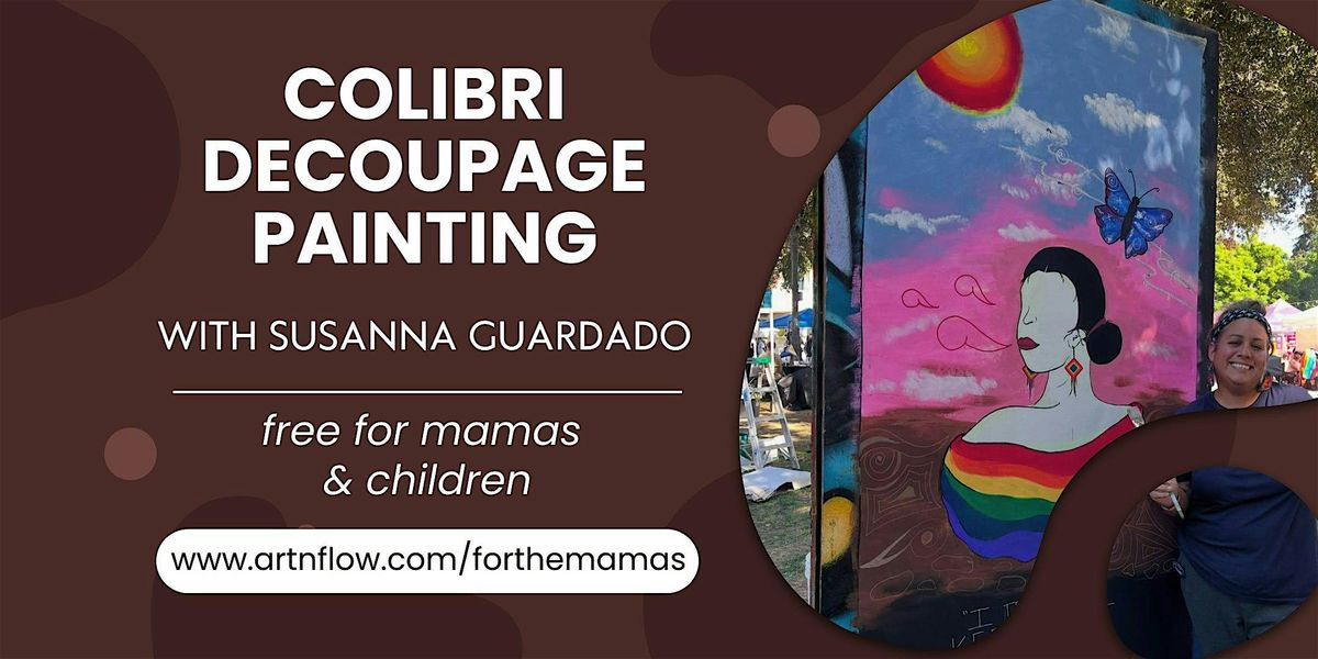 Colibri decoupage painting