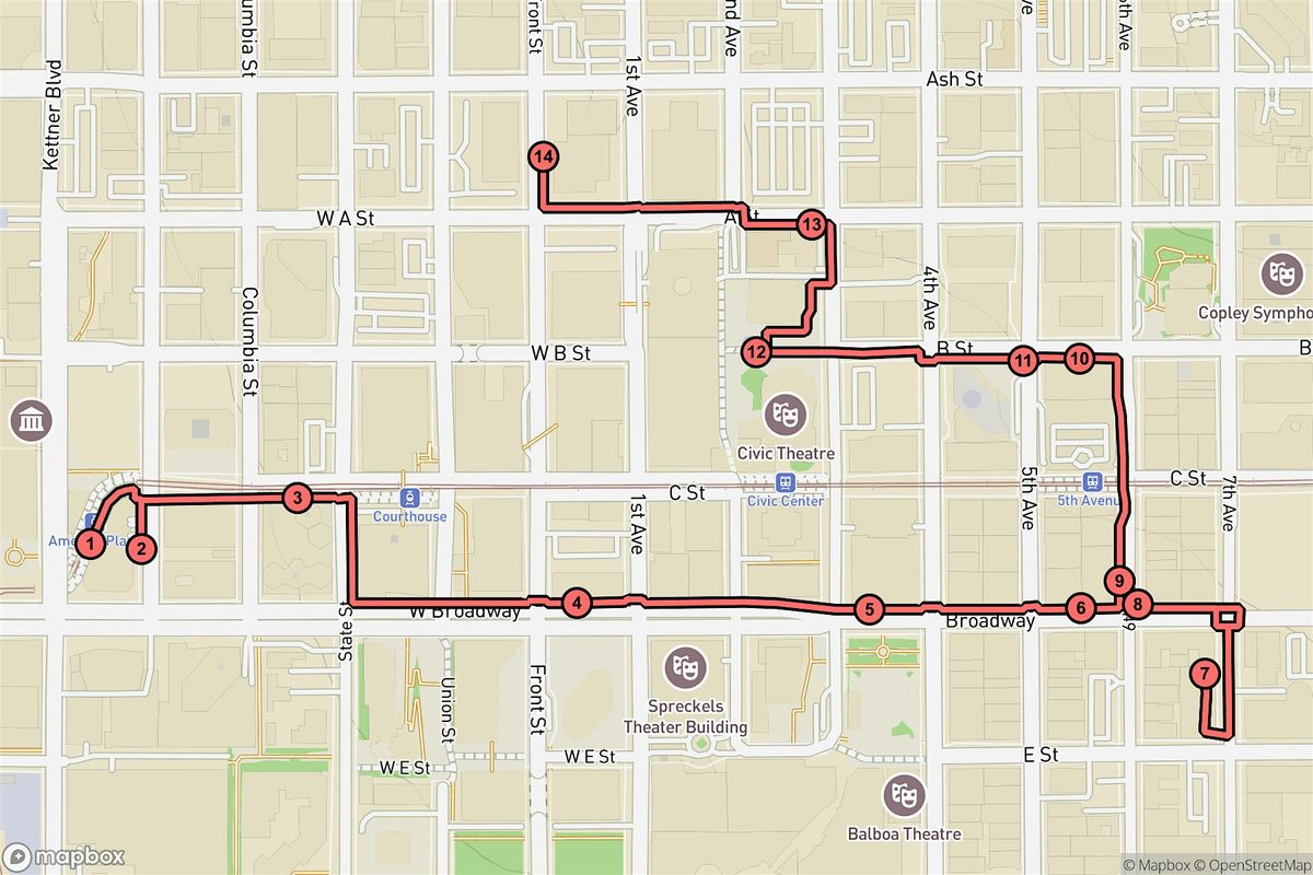 San Diego Audio Tour: Skyscrapers, Sculptures & Stories of the Core