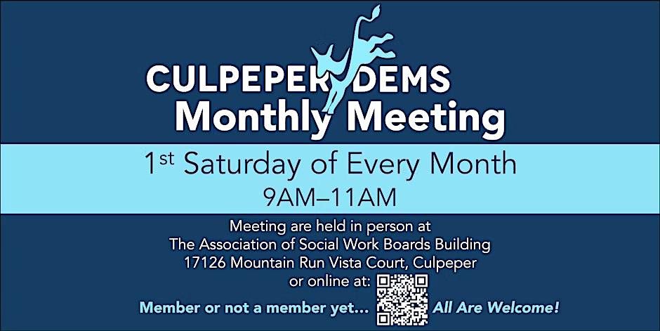 Culpeper Democrats Monthly Meeting