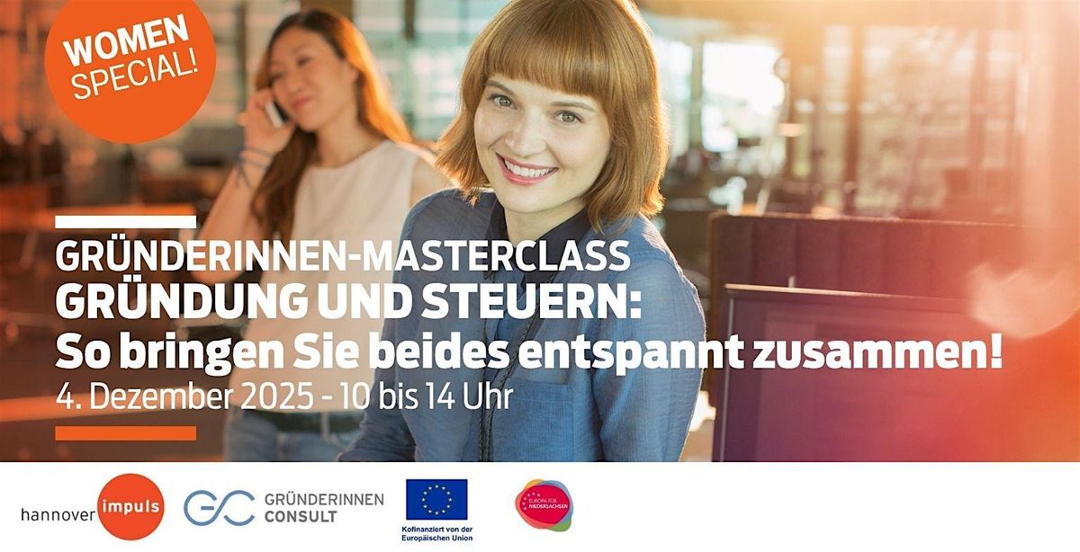 Gr\u00fcnderinnen Masterclass -  Gr\u00fcndung und Steuern: