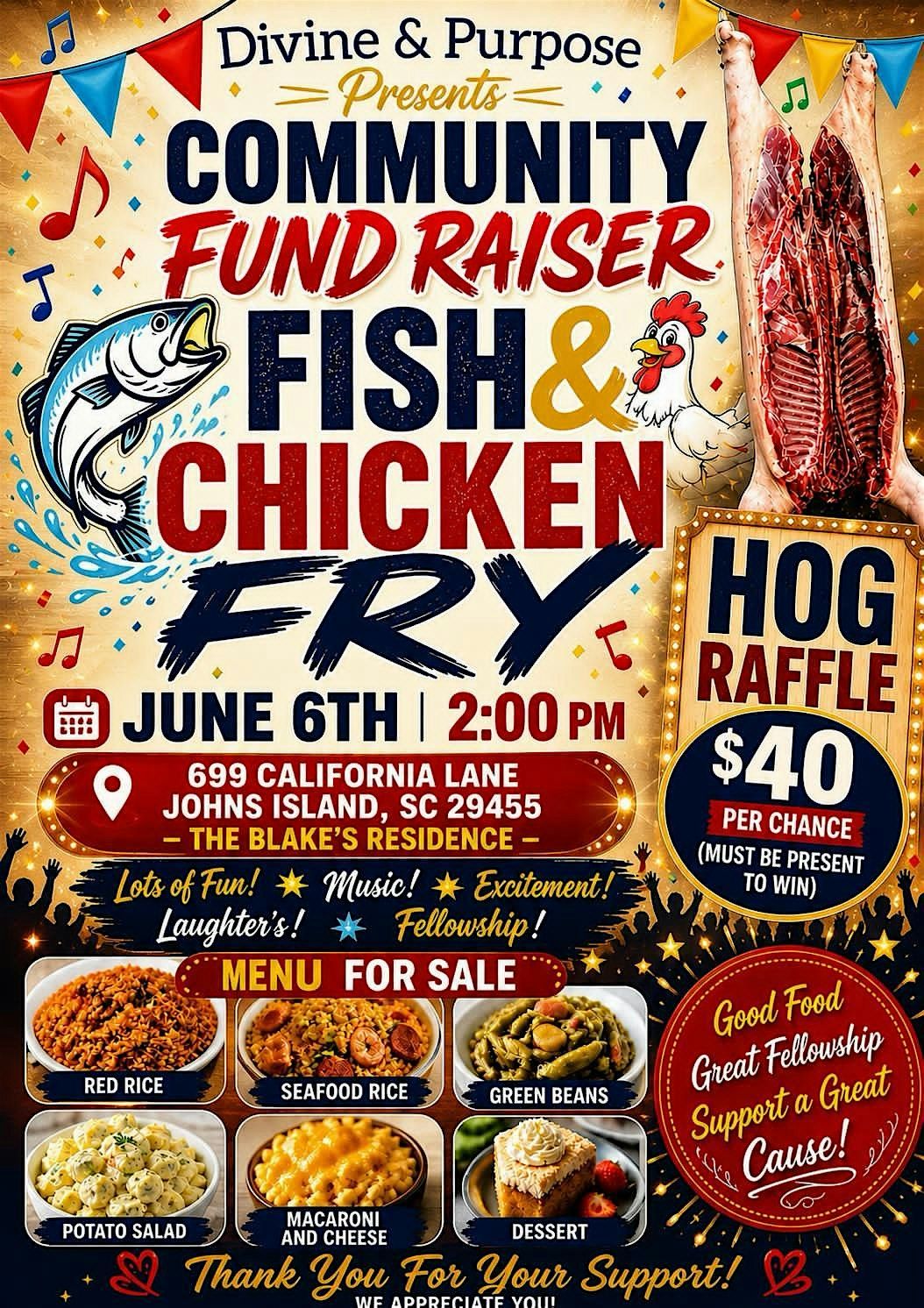 Community fundraiser fish fry