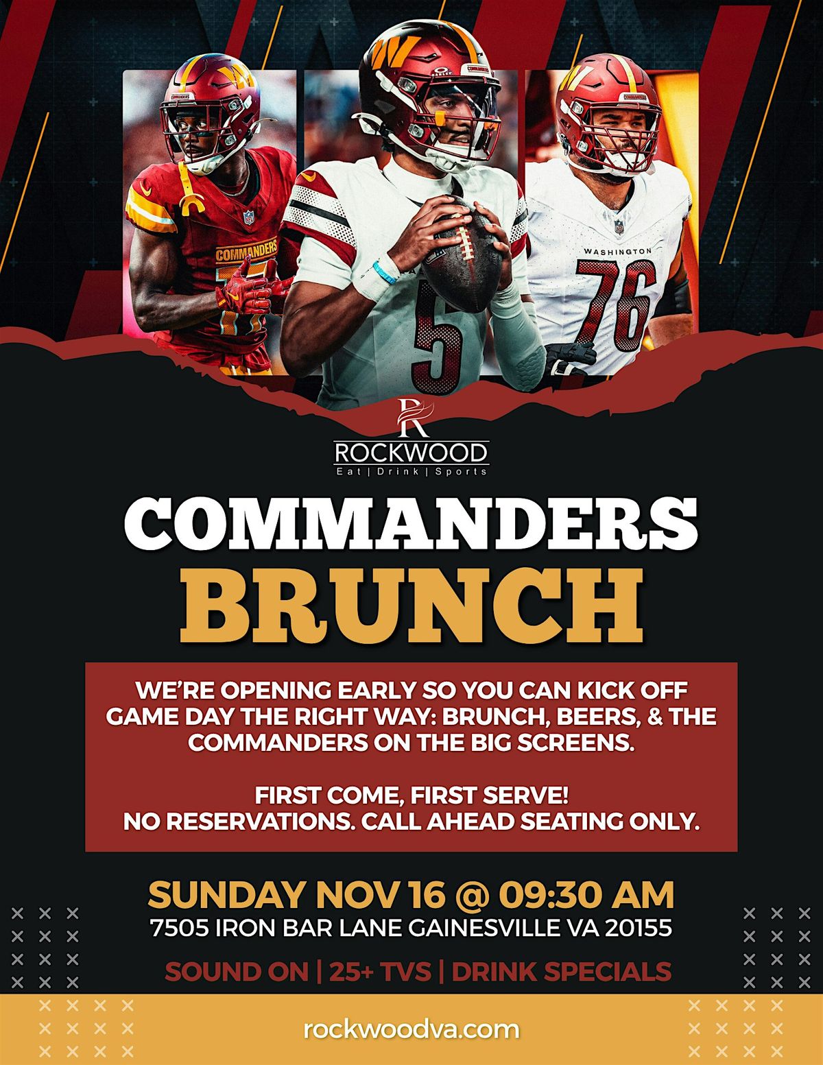 Commanders Brunch @ Rockwood!