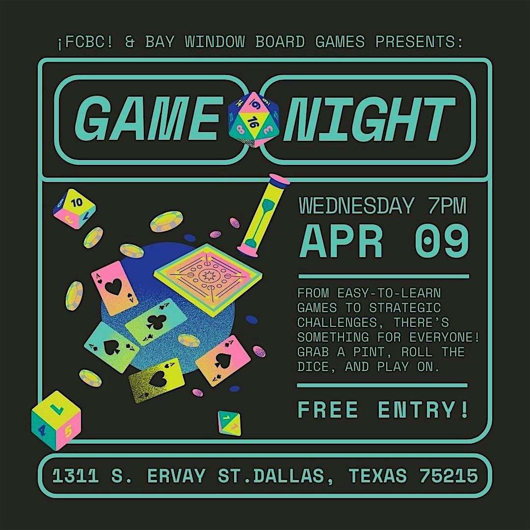 Board Game Night at \u00a1FCBC! with Bay Window Boardgames