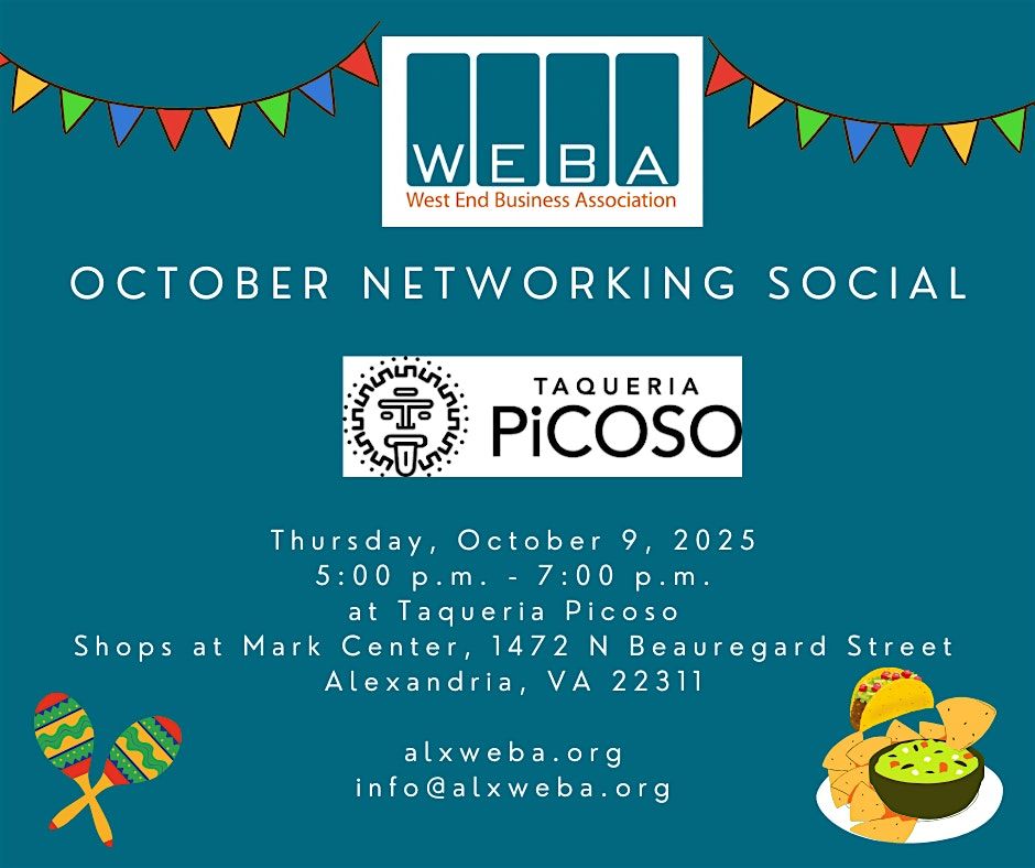 West End Business Association October Networking Social at Taqueria Picoso