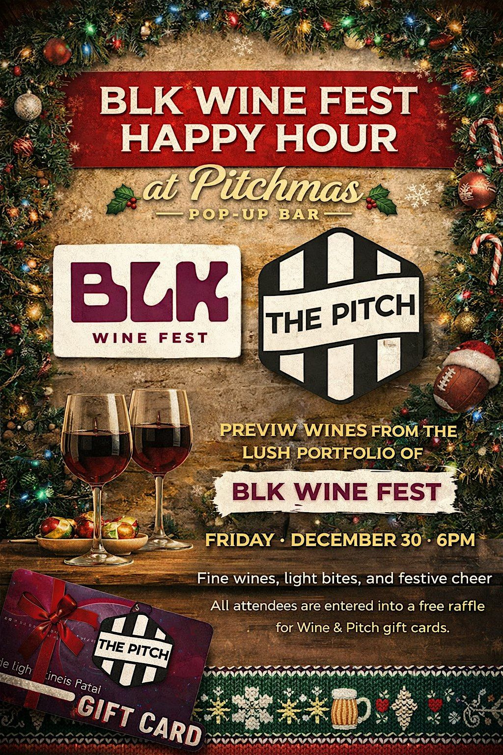 Blk Wine Fest Happy Hour @ The Pitch Xmas Bar