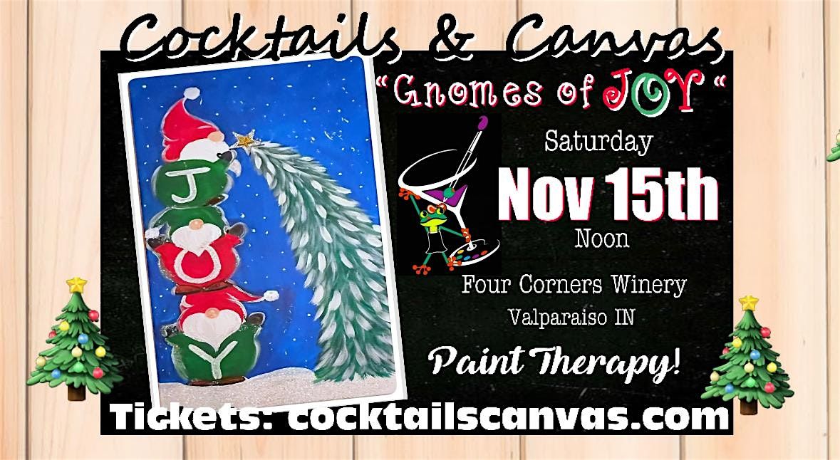 Gnomes of JOY Cocktails and Canvas Festive Christmas Paint and Sip Event