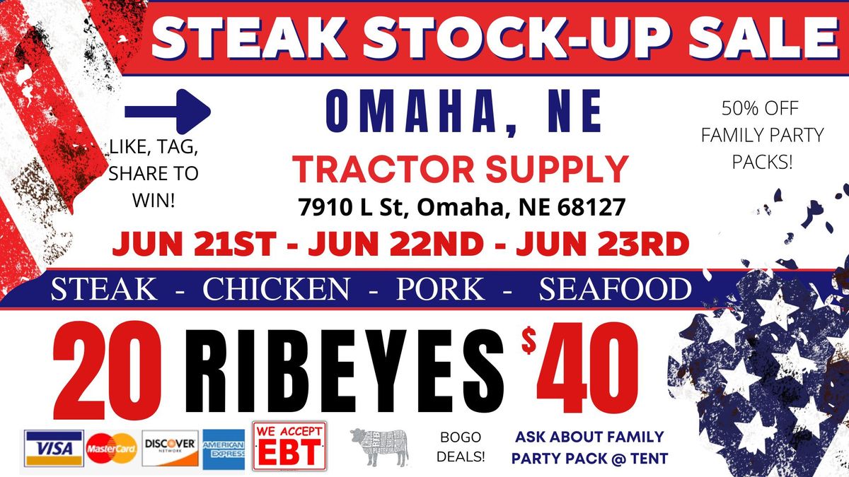 GRAND OPENING! 20 RIBEYES 40/ Huge Truckload Meat Sale OMAHA, NE