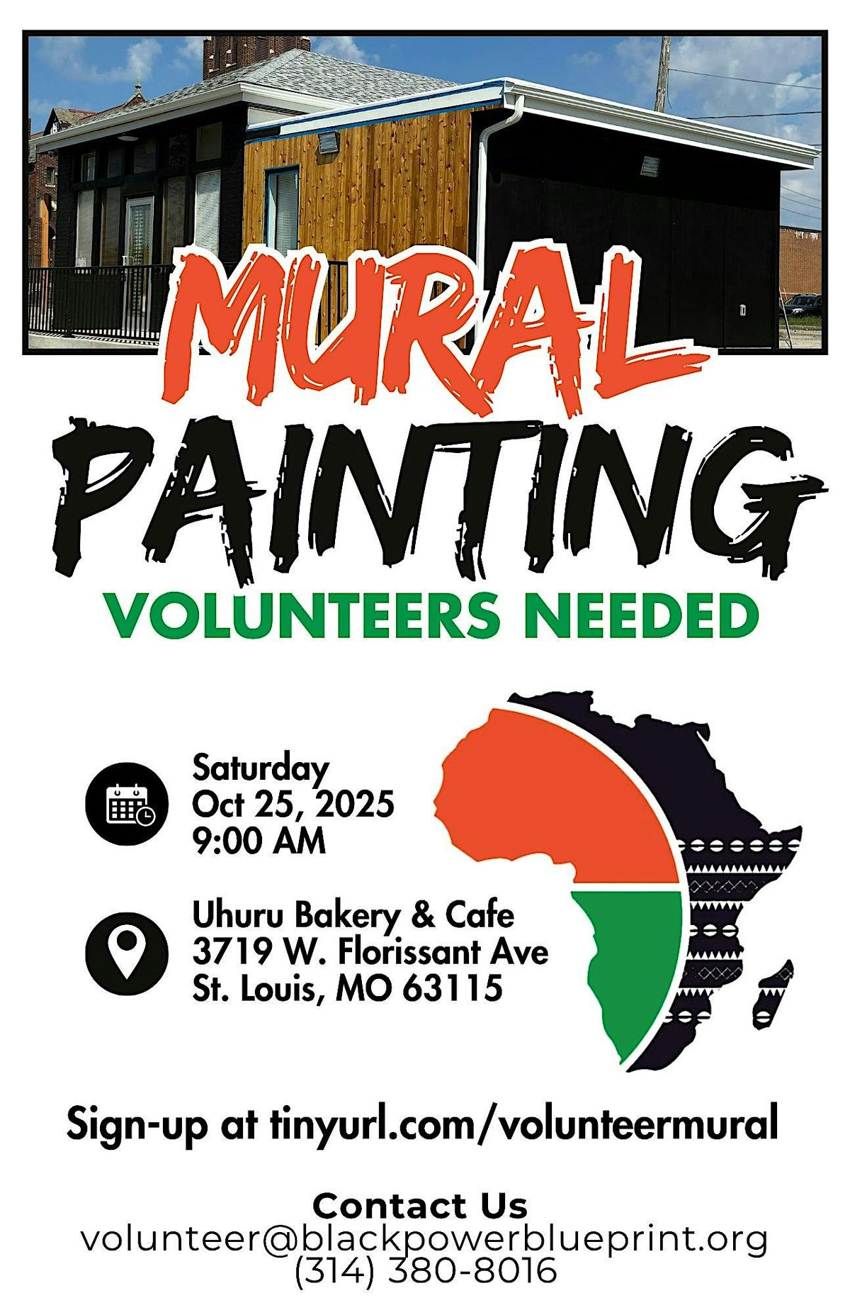 Be part of painting a MURAL! Community Bakery Needs Volunteers!