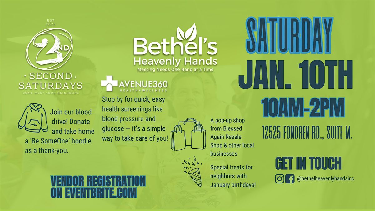 Bethel's Heavenly Hands 2nd Saturdays - January