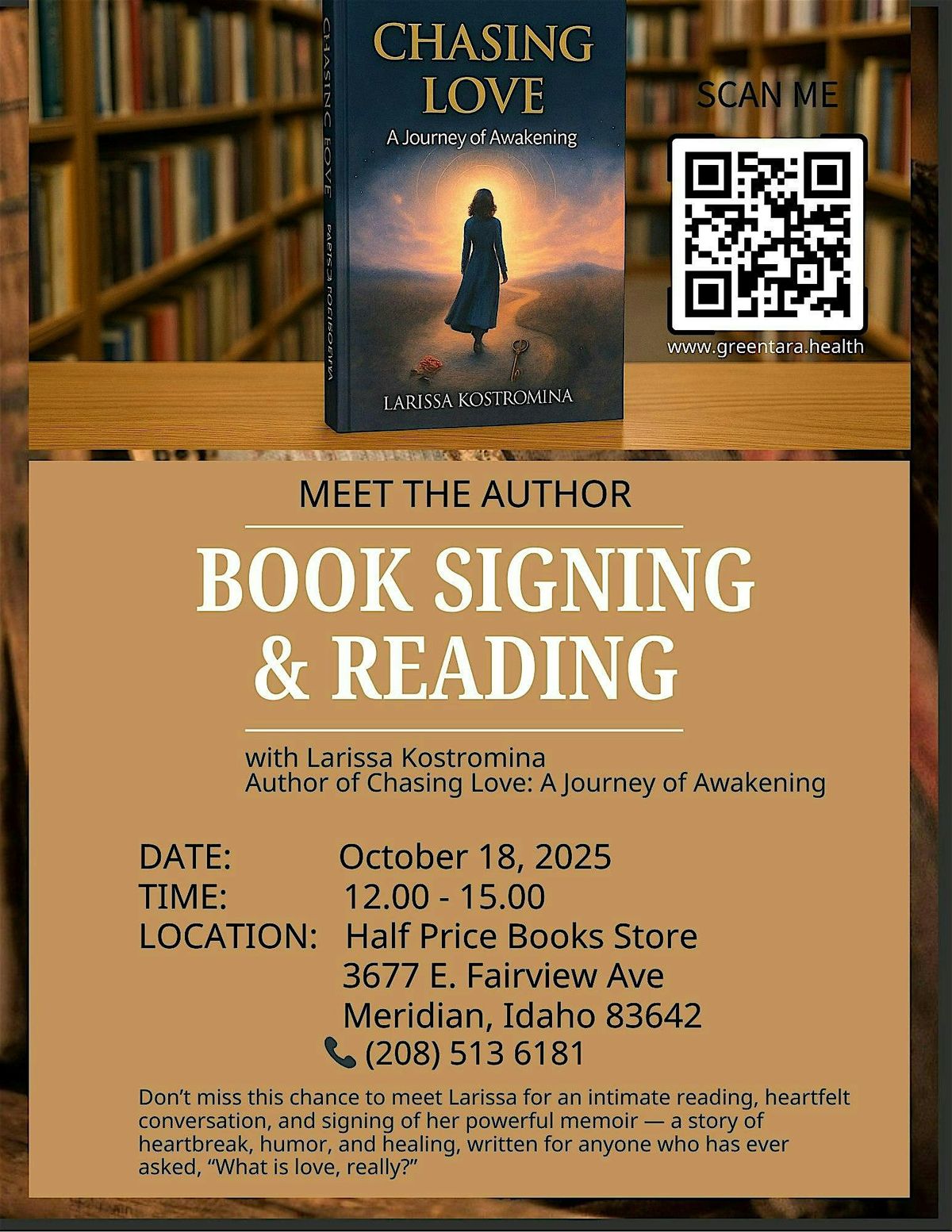 Book Signing & Reading with Larissa  \u2013 Chasing Love: A Journey of Awakening