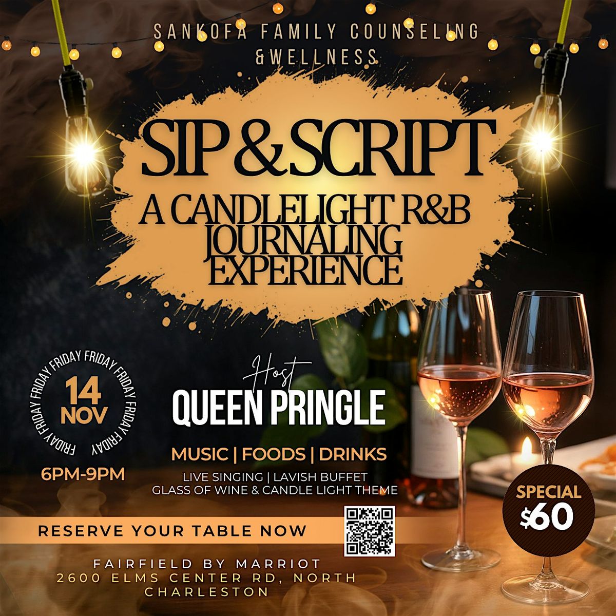 Sip & Script A Candlight R&B Journaling Experience