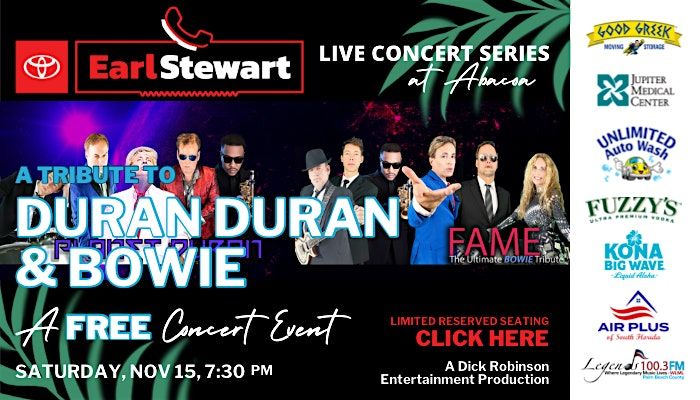 Tributes to Bowie & Duran Duran @ Abacoa