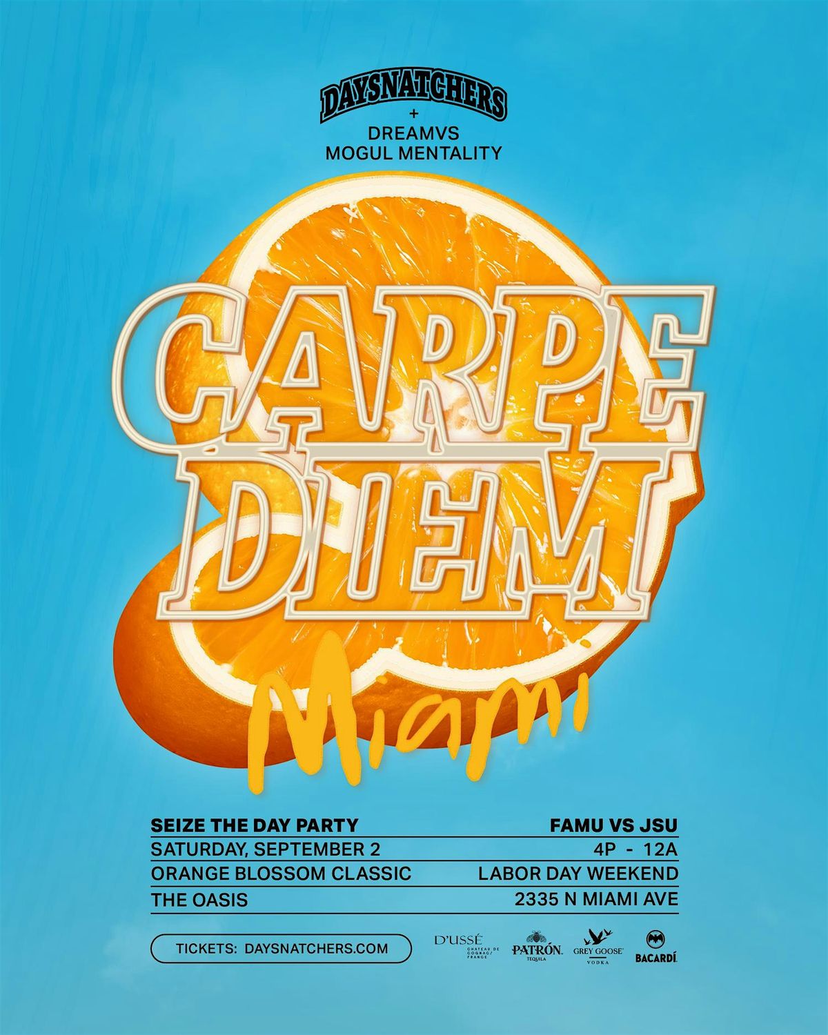 Carpe Diem Day Party: FAMU vs Howard + UM vs Notre Dame