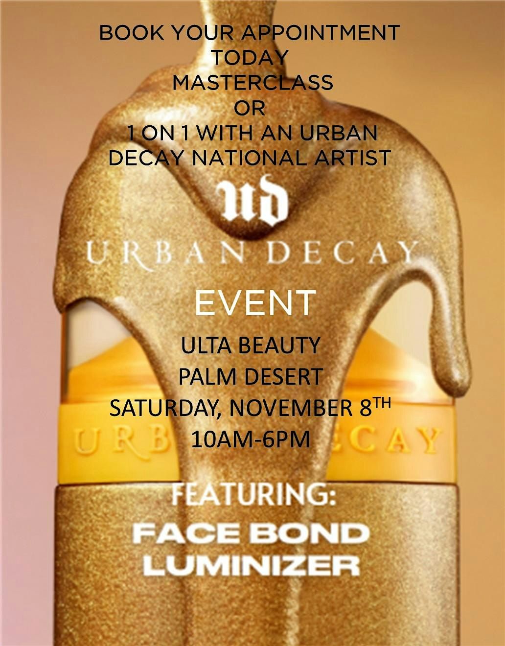 Urban Decay Holiday Tutorials - Master Class & 1 on 1
