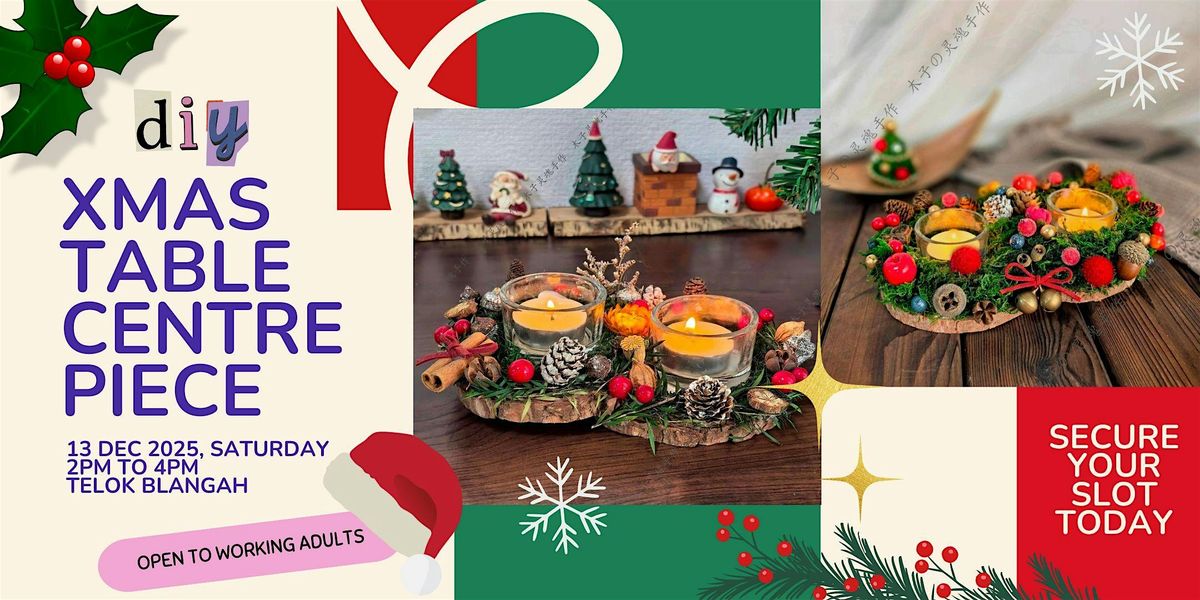 FREE DIY Christmas Candle Table Centre Piece