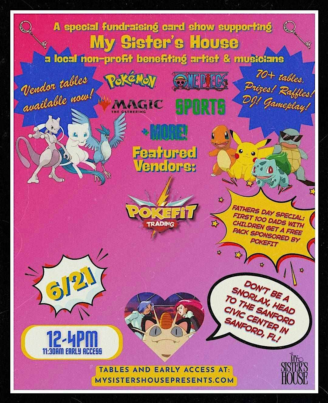 Fundraiser Card Show in Sanford, FL for My Sister\u2019s House: Pokemon + More