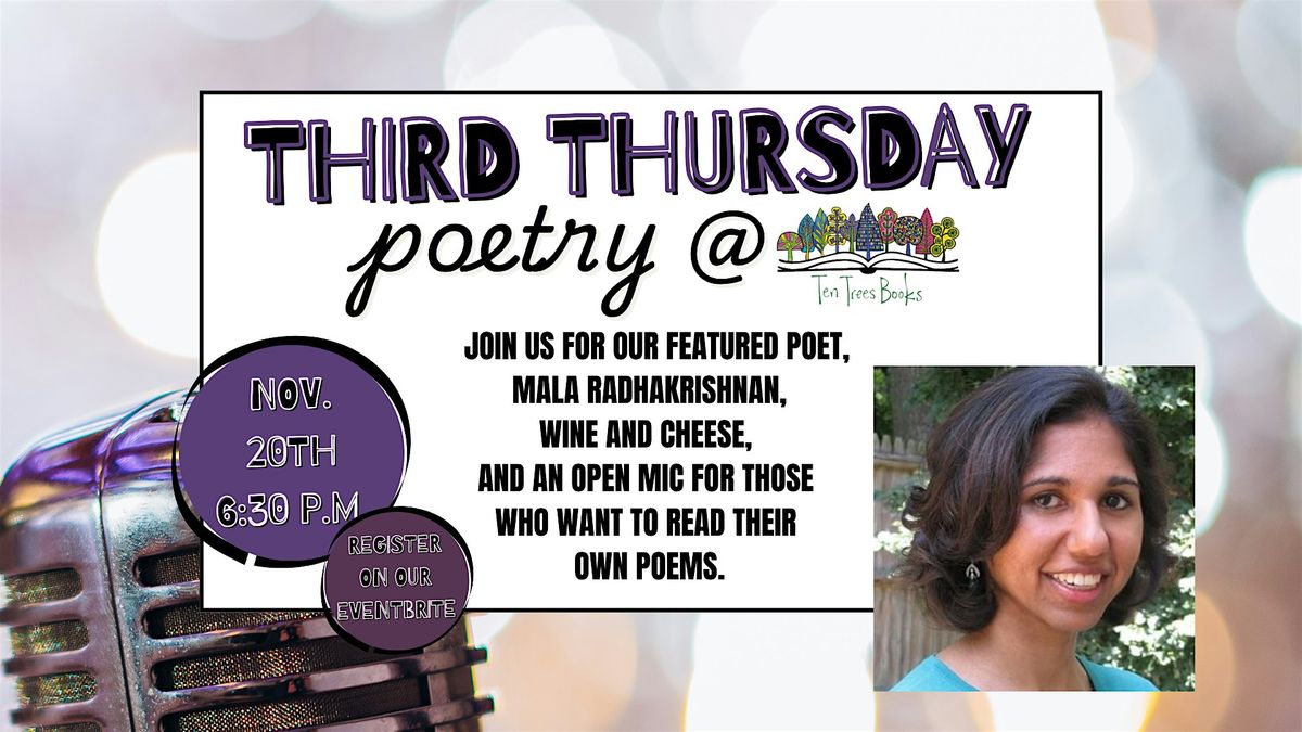 Third Thursday Poetry and Open Mic at Ten Trees Books Natick
