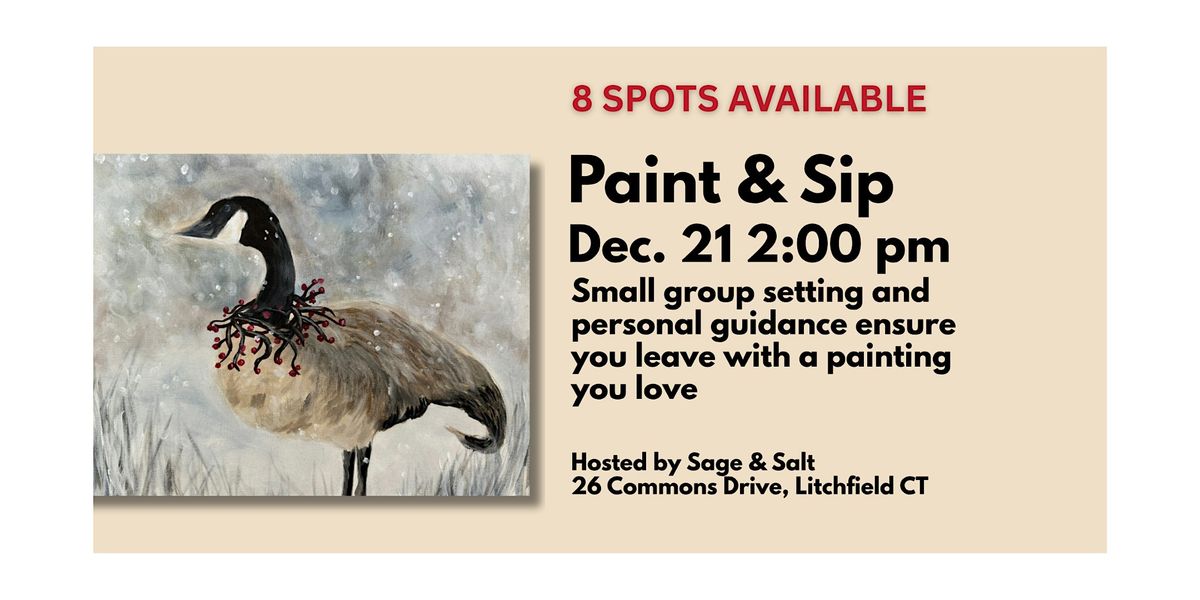 Holiday Snow Goose Paint & Sip
