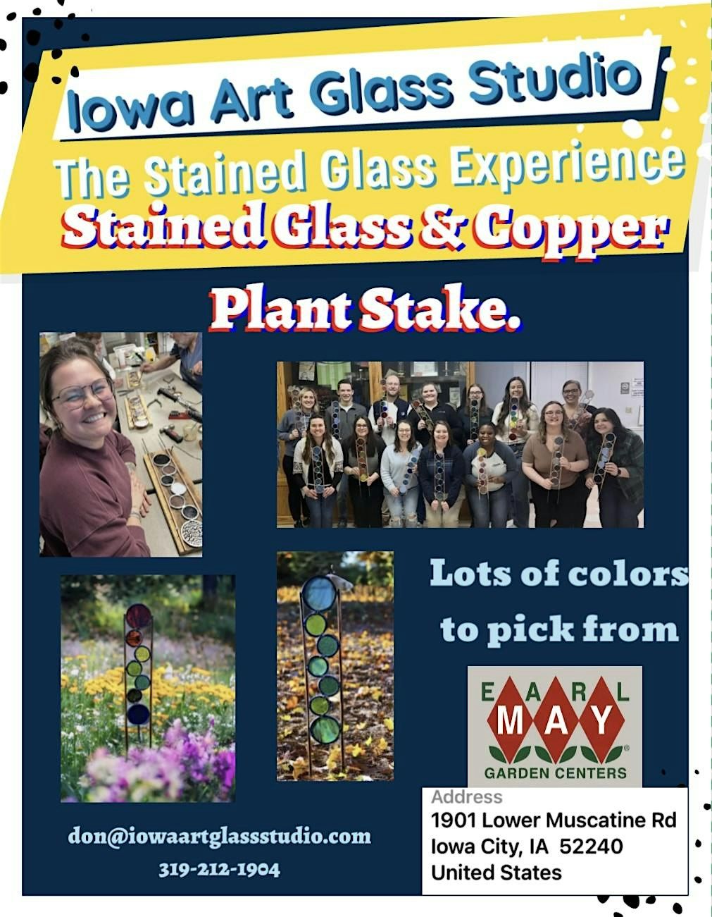 Earl May Garden Center Iowa City, DIY Stained Glass & Copper Plant Stake