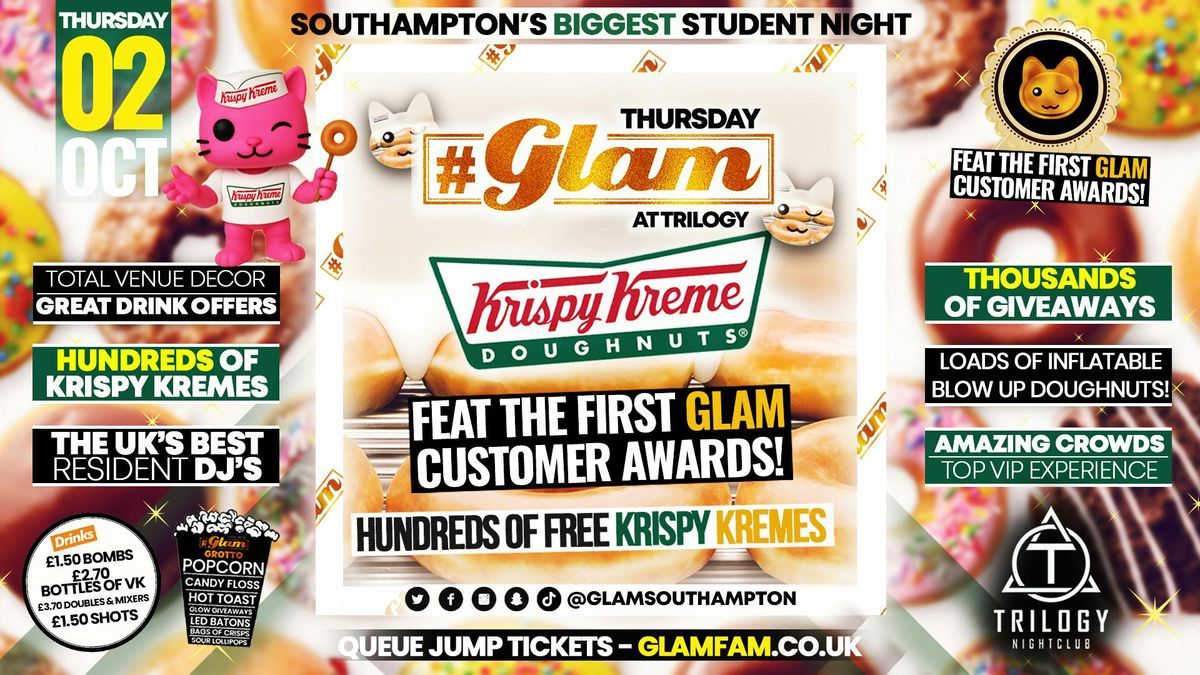 Glam Thursdays | \ud83c\udf69KRISPY KREME & Glam Student Awards \ud83c\udfc6 | Southampton's Best Student Night \ud83d\ude3b