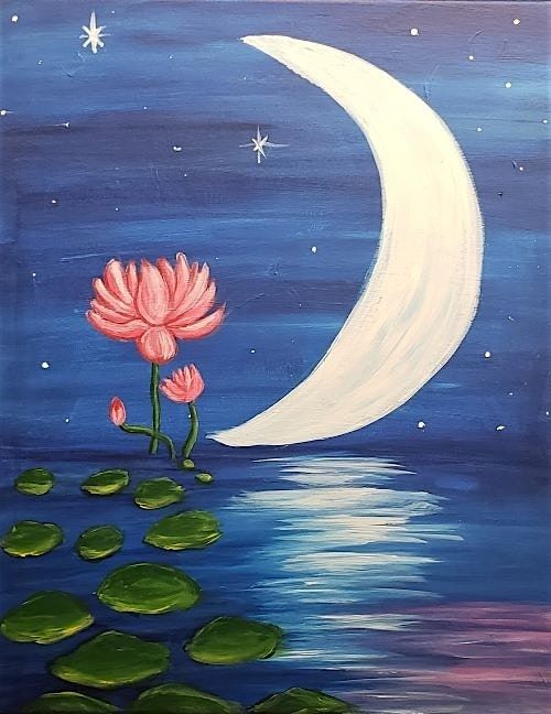 Moonlight Lotus: An Artistic Night of Painting and Sipping