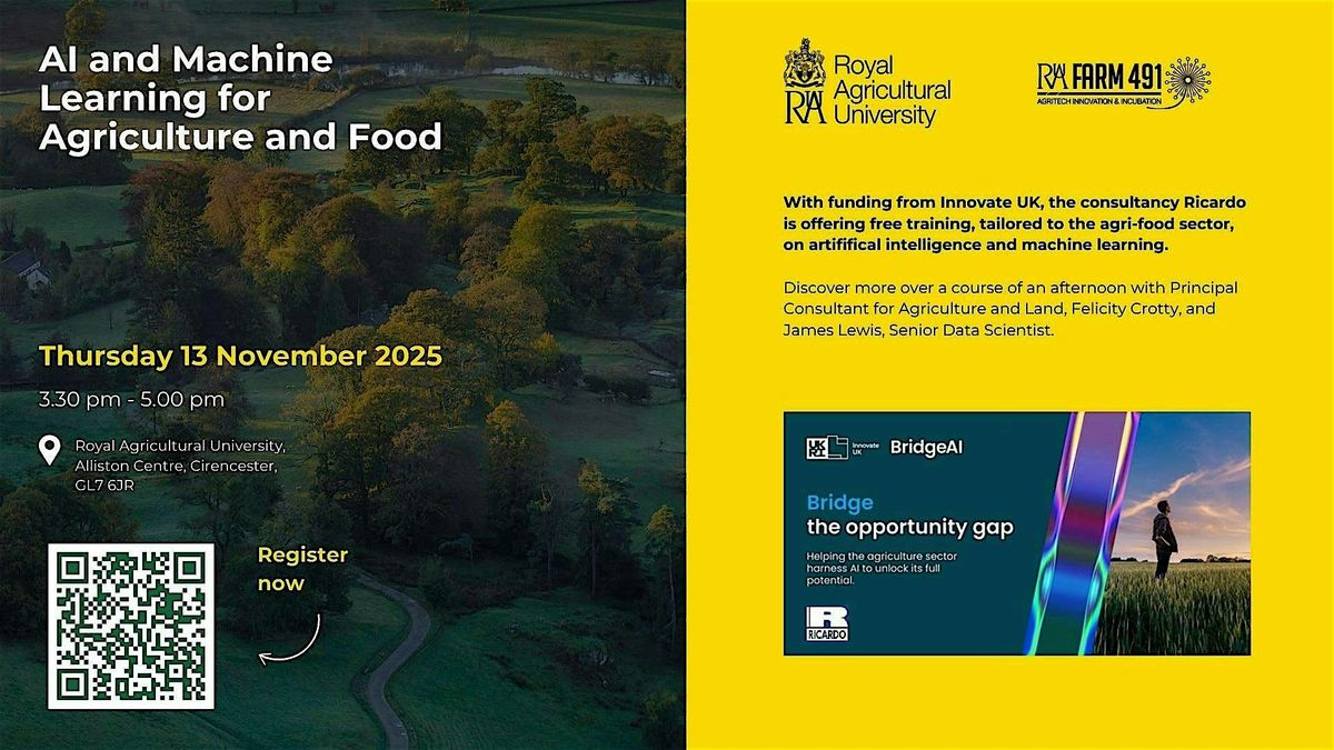 \u2018AI and Machine Learning for Agriculture and Food\u2019