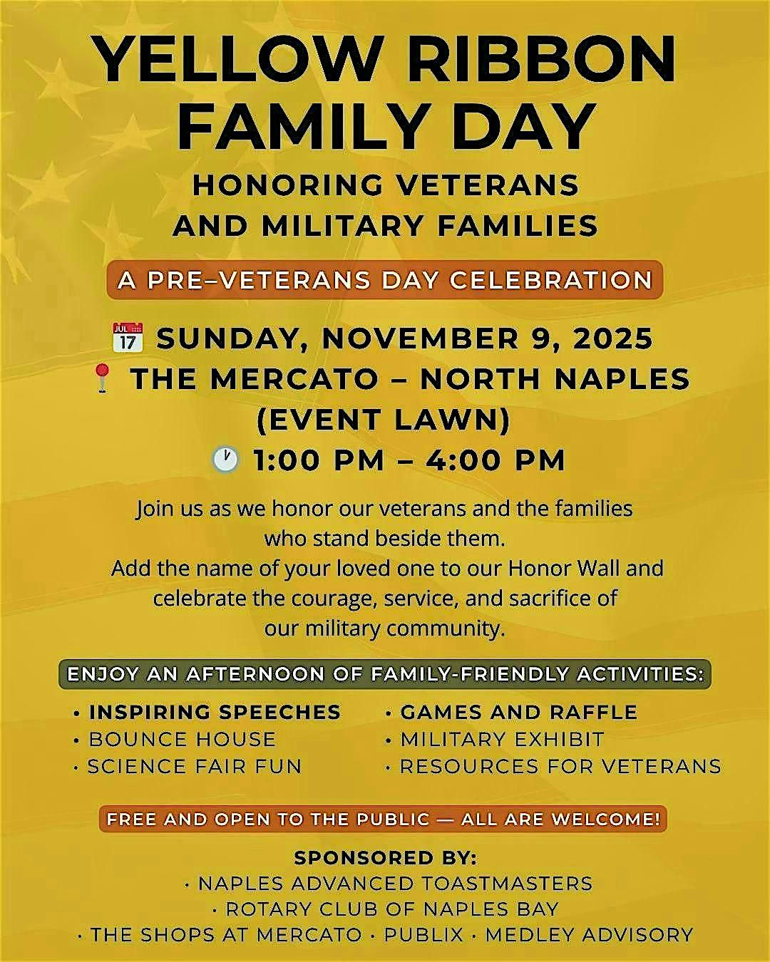 Yellow Ribbon Family Day Event!-Honoring Veterans & Military Families