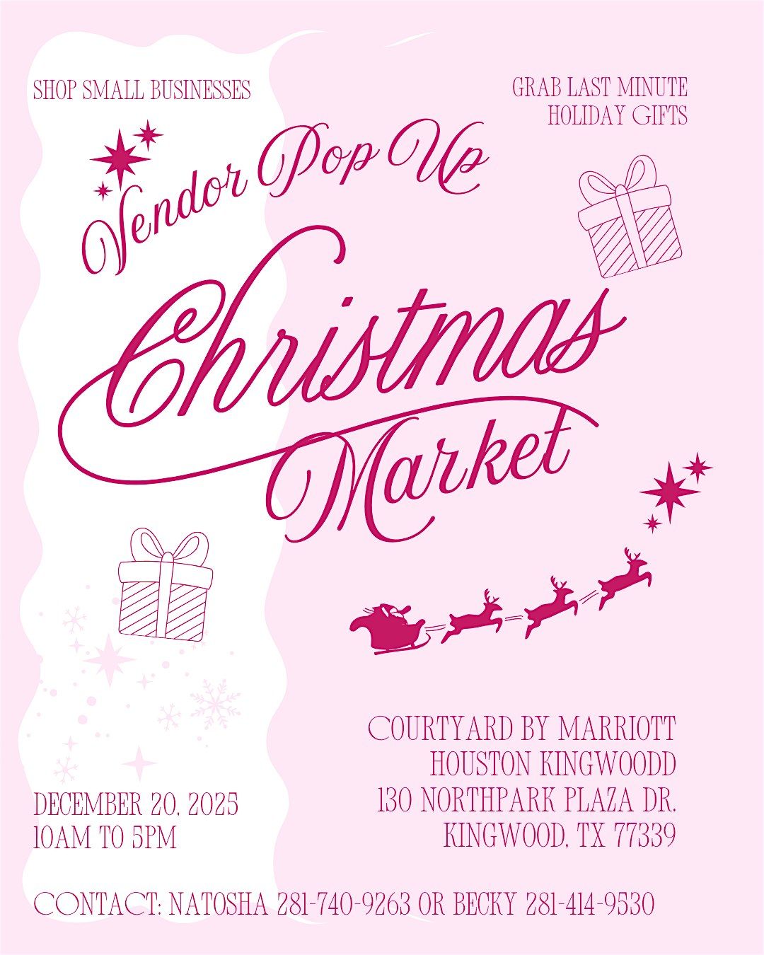 Vendor Pop Up Holiday Market at Courtyard by Market Kingwood