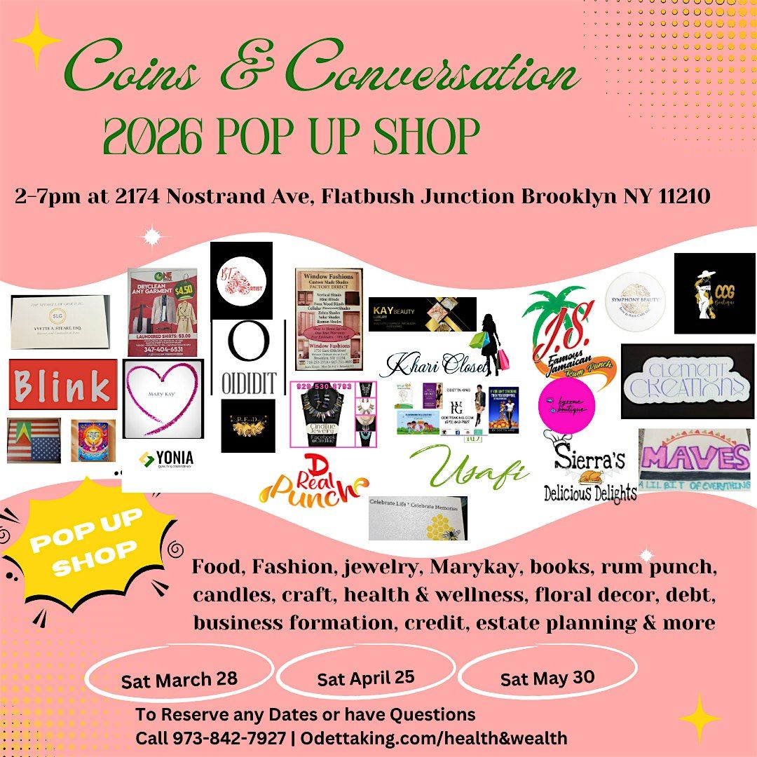 Coins & Conversation Pop Up Shop in Brooklyn NY