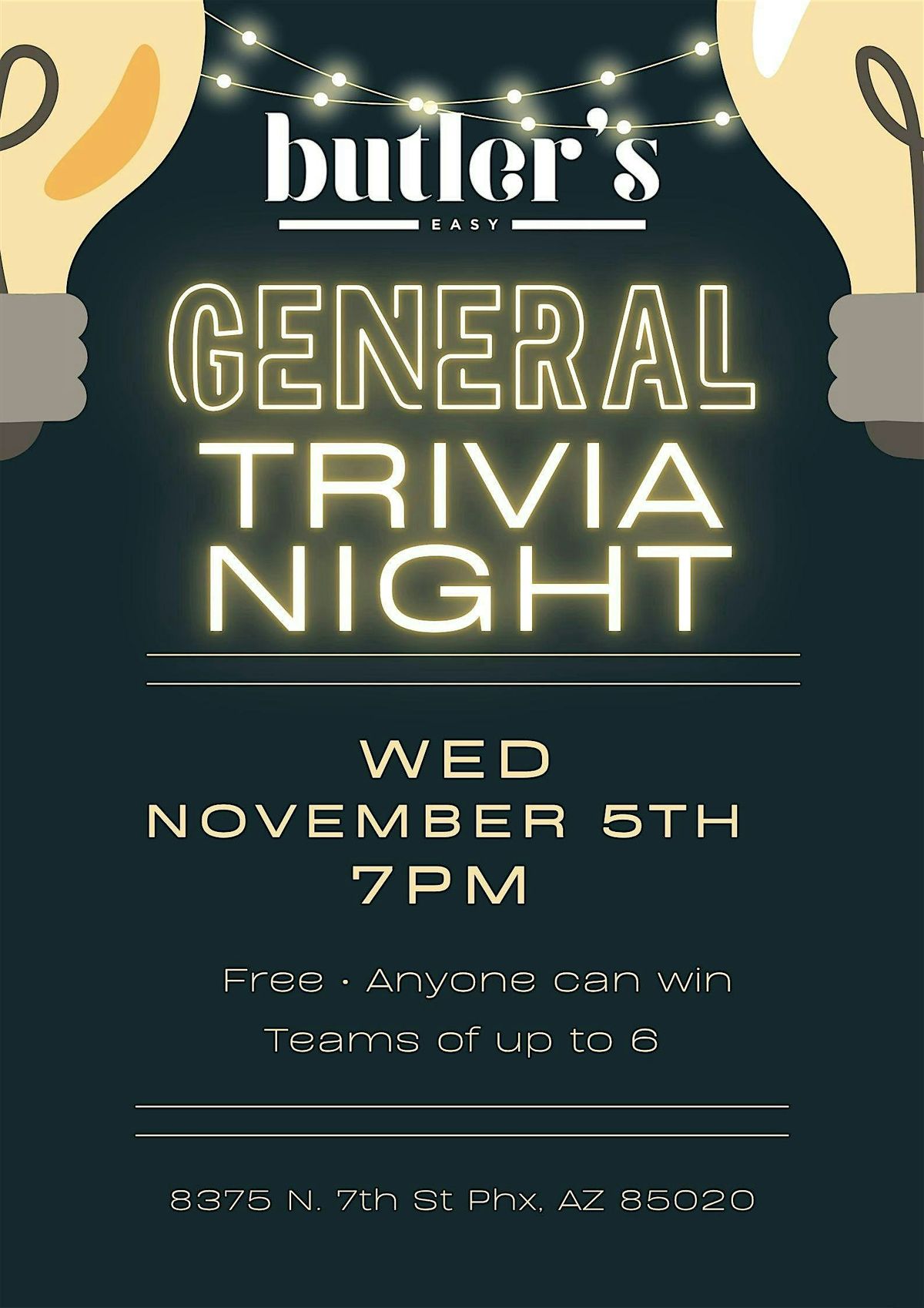 General Trivia at Butler's Easy