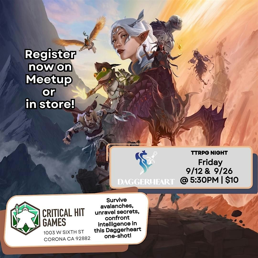 Daggerheart TTRPG One Shot Nights!