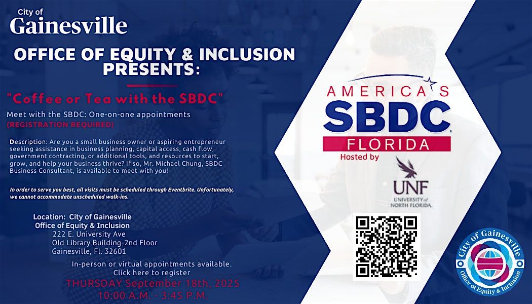 City of Gainesville's "Coffee or Tea With the SBDC!"
