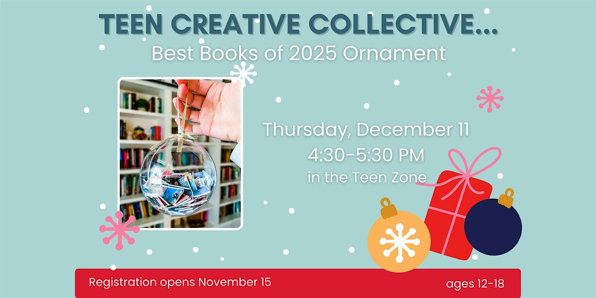 December Teen Creative Collective: Best Books of 2025 Ornaments