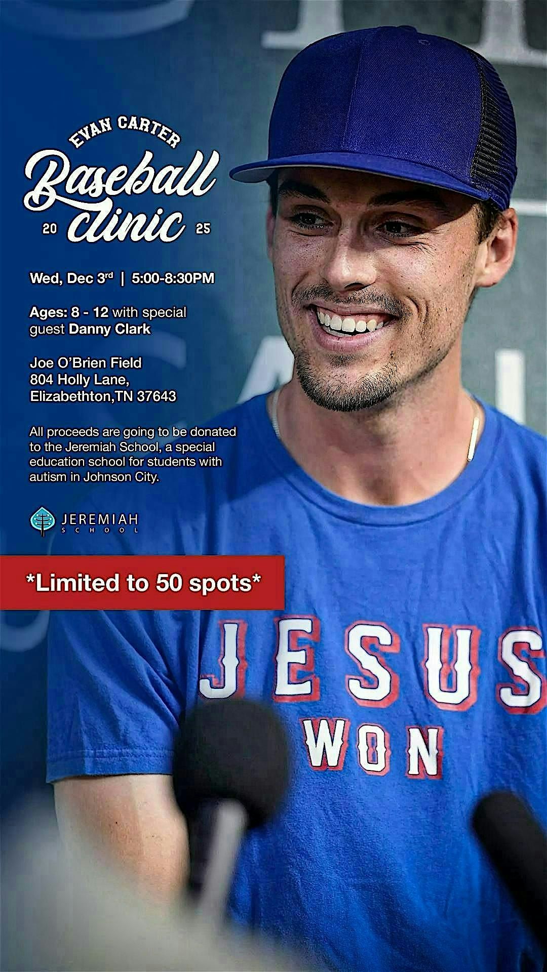 Evan Carter Baseball Clinic