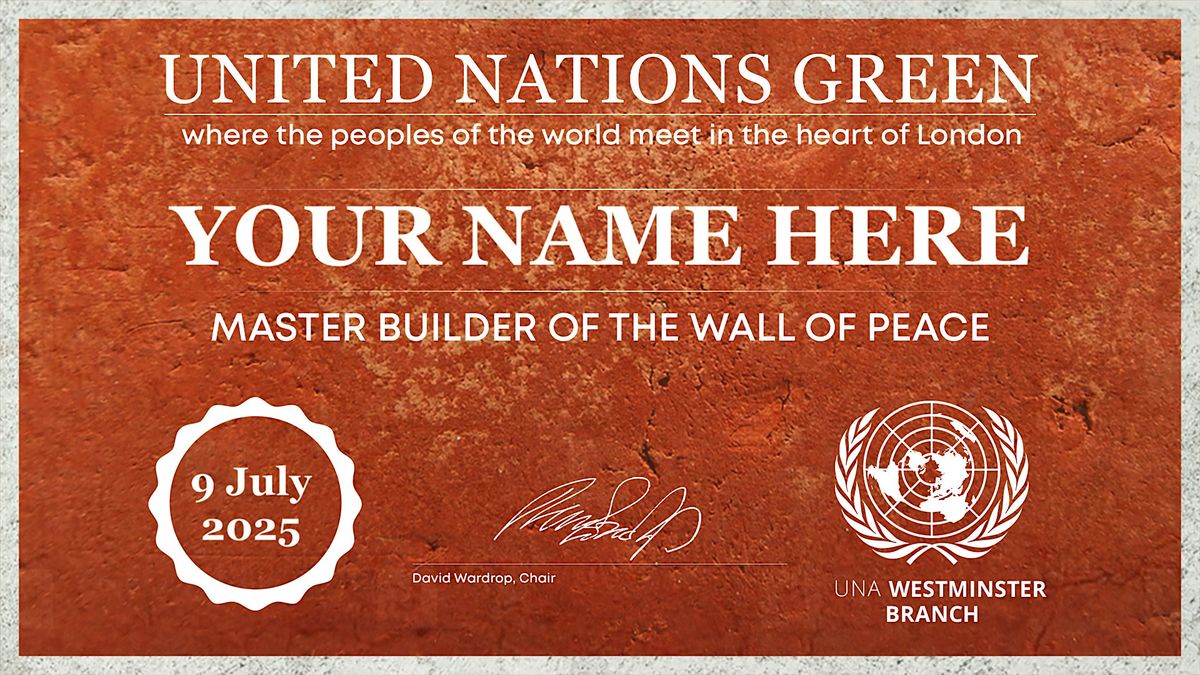 Add your own brick to our Wall of Peace - here in the heart of London!