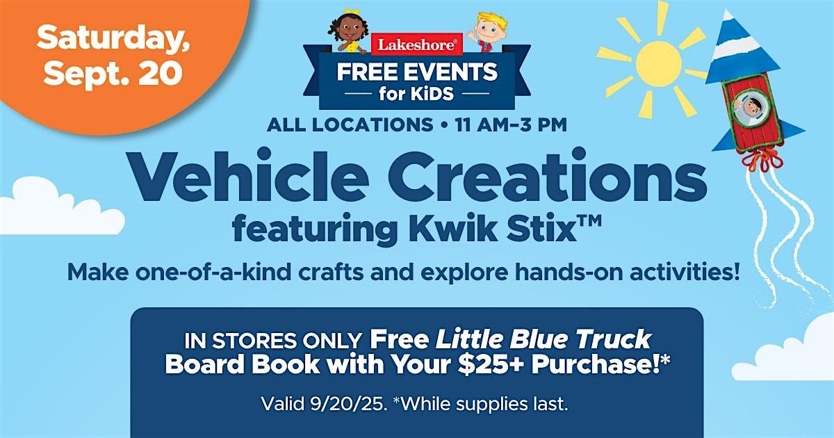 Free Kids Event: Vehicle Creations Featuring Kwik Stix\u2122 (Alexandria)
