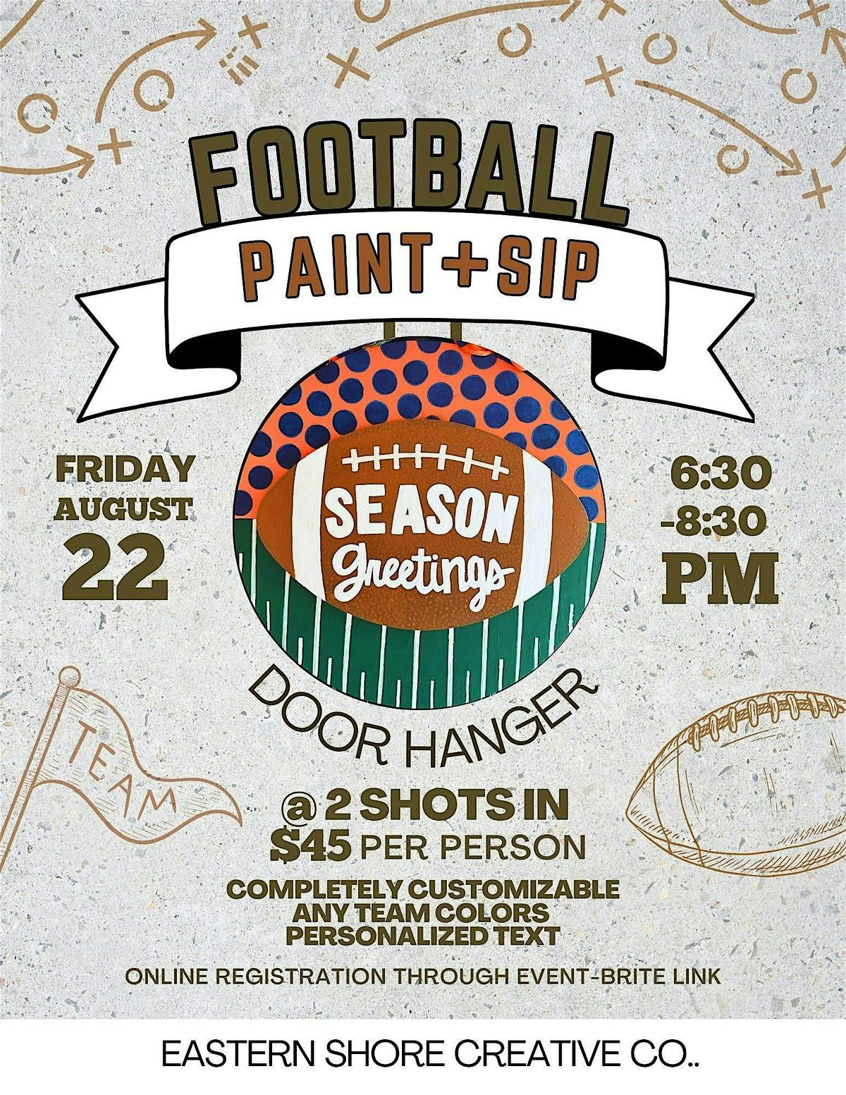 Football Door Hanger Paint + Sip