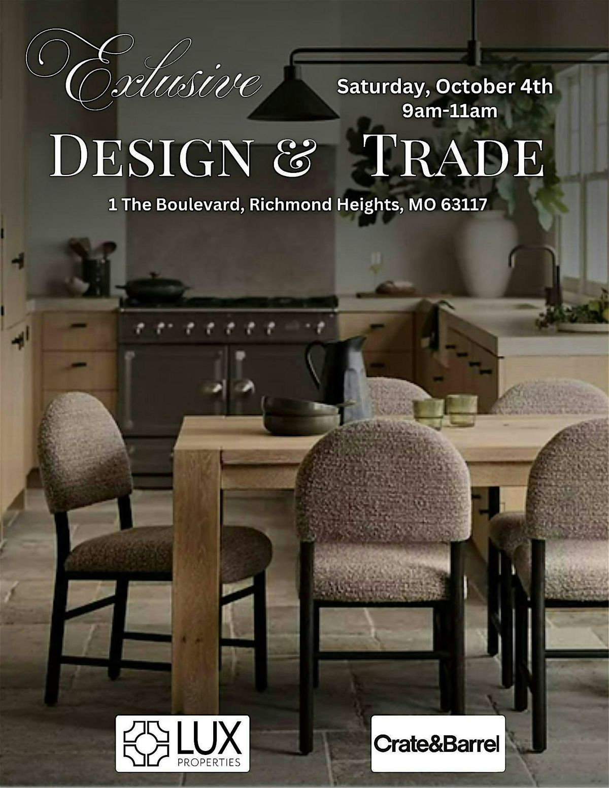 Exclusive Design & Trade Shopping Event - Crate & Barrel\/Lux Properties